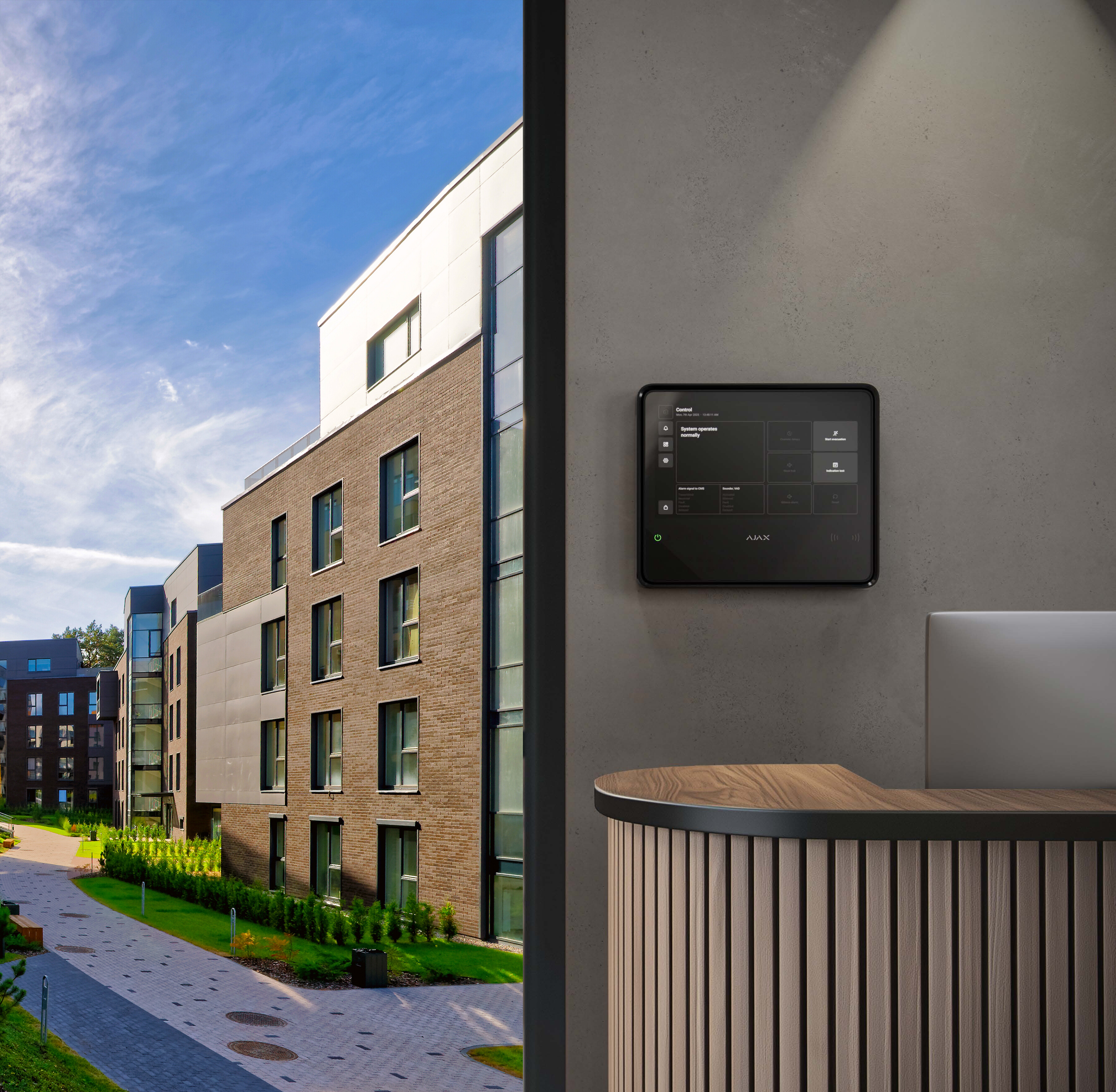 AJAX Brandwarnanlage – Touchdisplay an der Rezeption